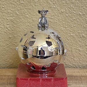 2003 Smithsonian Teddy Bear Giving Ball Ornament Lenox Kirk Stieff Collection